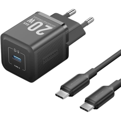 Vention Punjač USB-C 20W sa USB-C kablom 1m crni Cijene