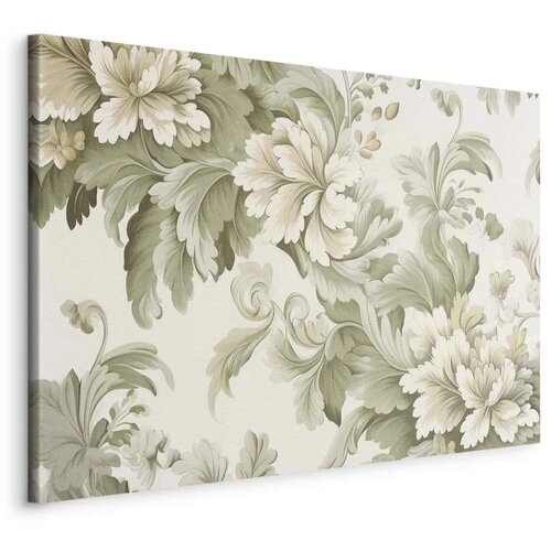  Slika - Retro Vintage Flowers in Delicate Cream and Green Colors 120x80 Standard Cene