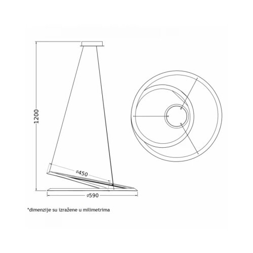 Vesta 463 visilica 45W 3000/4000K bela Slike