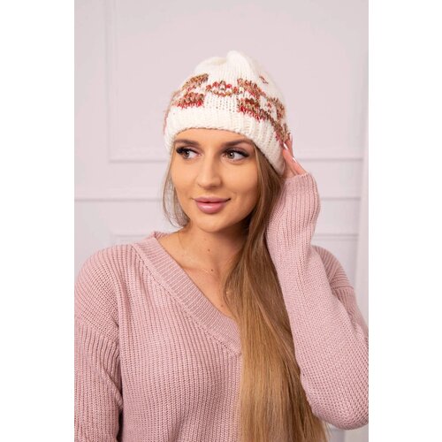  Women's cap Otylia K387 ecru+red Cijene