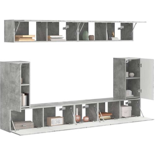  Set TV komoda Zidne 5 pcs Betonski sivi Konstruirano drvo Slike