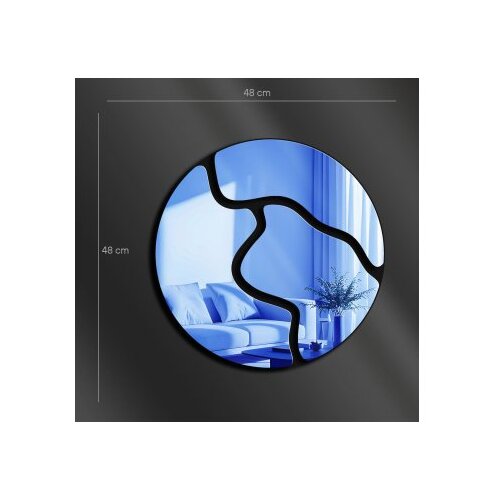 Wallxpert Zidno ogledalo Ozgl507, 48x48 cm, Plavo Slike