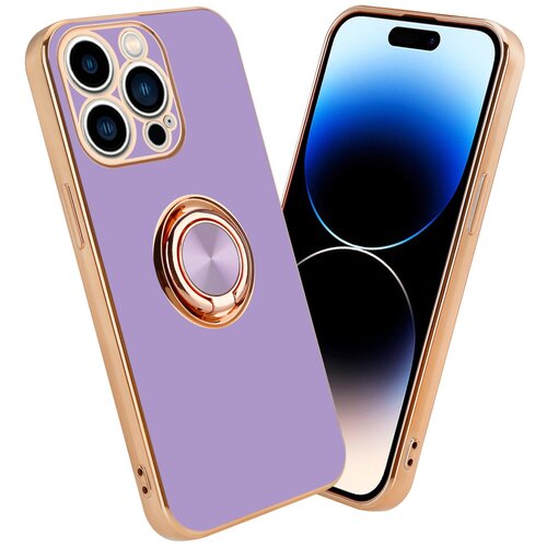 Cadorabo Ohišje, združljiv z Apple v sijajnem svetlobnem vijoličnem - Zlato z obročem - Zaščitni pokrov iz fleksibilnega silikona TPU, z zaščito pred kamero in držalom magnetnega avtomobila, (20617165) Cene