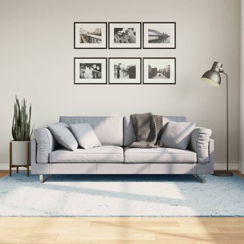 VidaXL Preproga s kratkimi vlakni mehka pralna modra 160x230 cm Slike