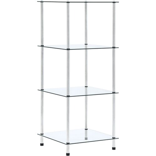 VidaXL Polica 4-nadstropna prozorna 40x40x100 cm kaljeno steklo, (20622564) Slike