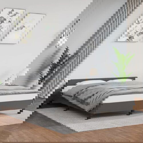 VidaXL Okvir za krevet s uzglavljem sivi 140x190 cm od umjetne kože Slike