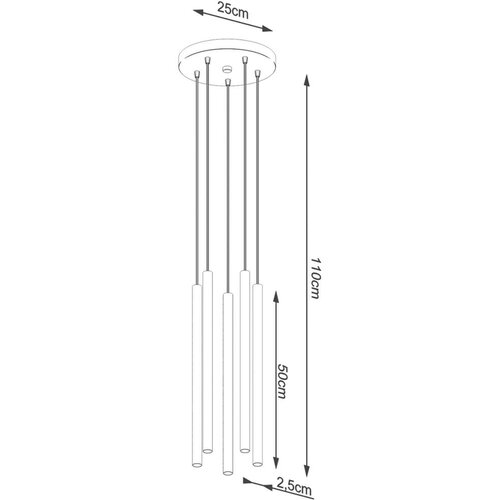  Sollux SL.1176 - Luster na lanku PASTELO 5xG9/8W/230V crna Slike