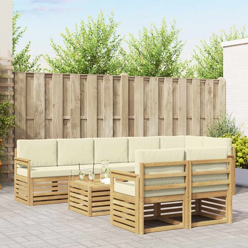  Set vanjskih sofa 8 pcs Bijela i krem 59 x 59 x 37 cm Poliester Cijene