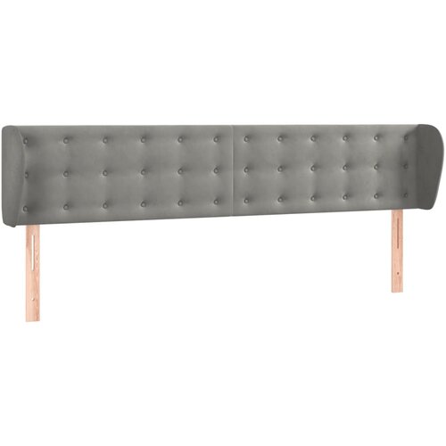 Maison Chic Vzglavna omarica - Nočna omarica - Posteljna omarica z u&amp;scaron;esi svetlo sivo 203x23x78/88 cm žamet, (21708820) Slike