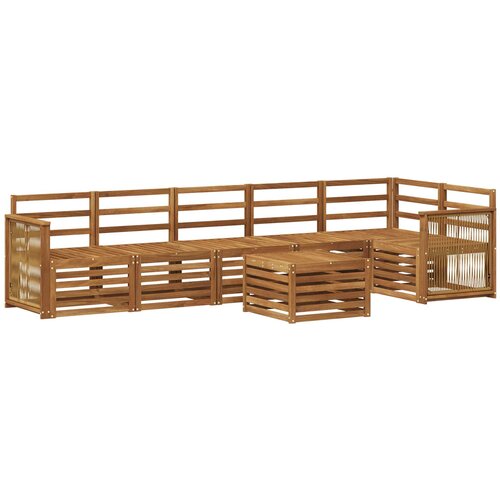 vidaXL Kotna sedežna garnitura 6 pcs Naravna Masiven les akacije, (5000283706) Cene