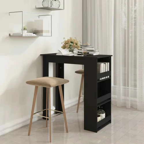  Barski stol sa stalkom za pohranu crni 102x50x103,5 cm iverica