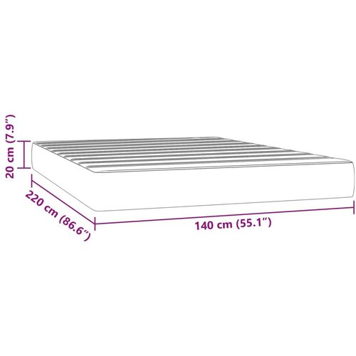 VidaXL Madrac s džepičastim oprugama crni 140x220x20 cm bar&amp;scaron;unasti Slike