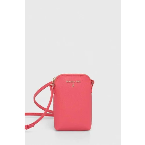 Patrizia Pepe Usnjena torbica za okoli pasu roza barva