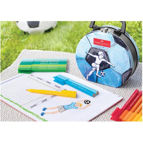  &amp;Scaron;KOLSKI 33BOJE U METALNOJ KUTIJI CONNECTOR SOCCER FABER CASTELL 155538 Slike