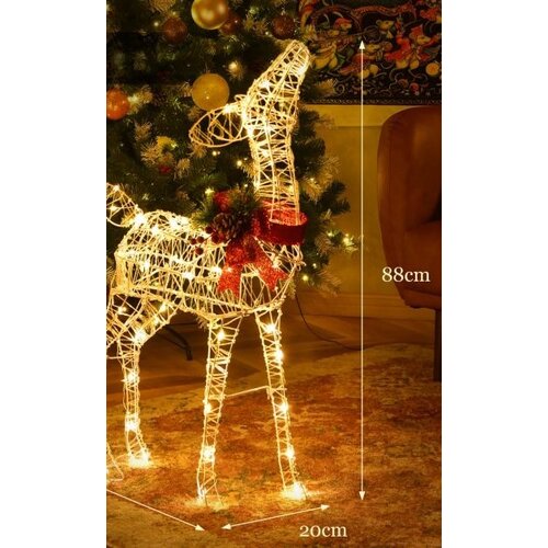 Veseli december Božična dekoracija v obliki severnih jelenov s 50 LED lučkami, osvetljena jelena Slike