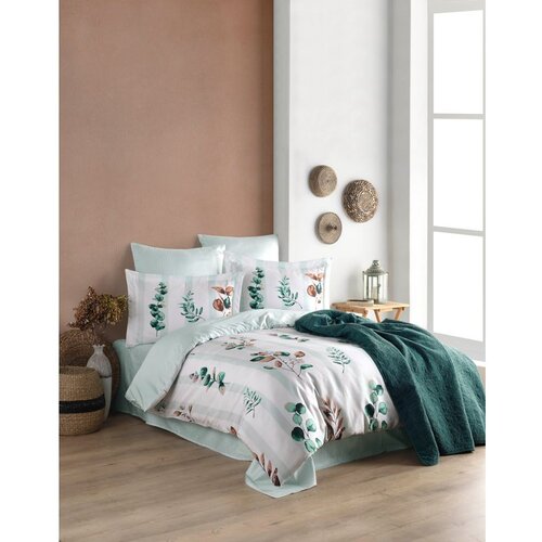  Vicanze - Zeleni Zeleni Beli Saten Set Posteljine Cene