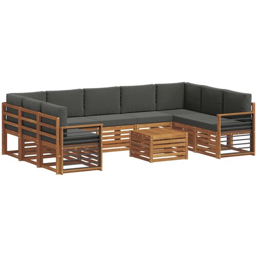  Set vanjskih sofa 10 kom. Prirodna i antracit Slike