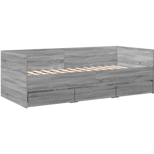 vidaXL Dnevni krevet s ladicama boja sivog hrasta 90 x 190 cm drveni Cijene