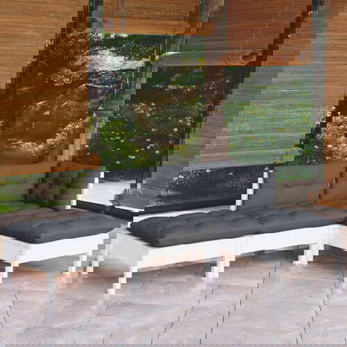  The Living Store Vrtna sedežna garnitura 4-delna z blazinami trdna borovina - Vrtna Sedežna Garnitura, (21476087) Cene