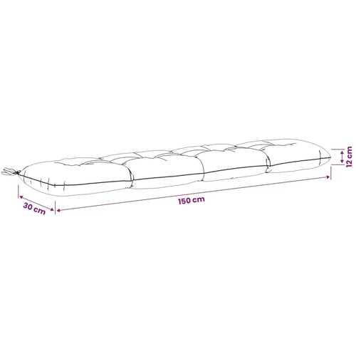  Jastučići za klupe VIANEN 2 kom. 100% poliester Siva - Siva 150 x 30 x 12 cm Slike
