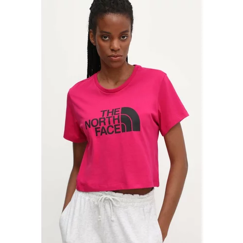 The North Face Bombažna kratka majica ženska, roza barva, NF0A87NAPYI1
