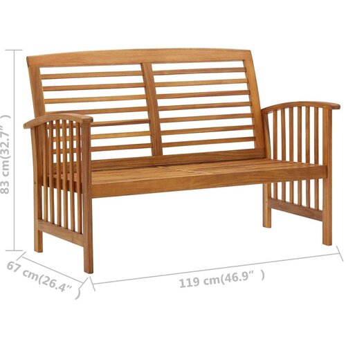 vidaXL Vrtna klupa 119 cm od masivnog bagremovog drva Cene
