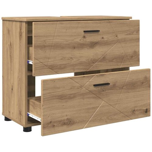  Set namje&amp;scaron;taja za kupaonicu 3 kom. Umjetnički hrast Smeđa 76,5 x 35 x 64 cm Slike
