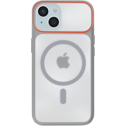 AVIZAR Ovitek MagSafe za iPhone 15, zadnja stran z dimnim efektom z ojačanim silikonskim okvirjem, Siva, (5000189851) Cene