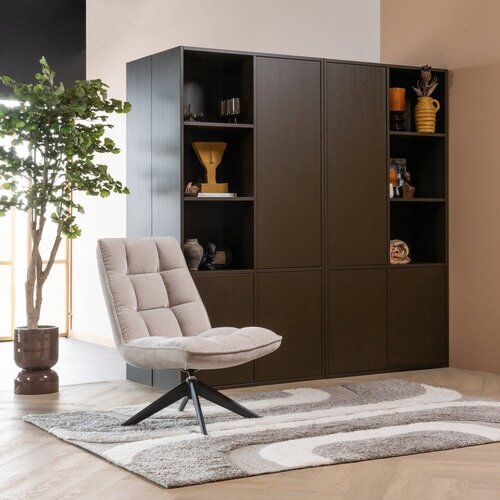 WOOOD Temno rjava modularna omarica iz masivnega bora 108x215 cm Meggy &amp;ndash; Slike