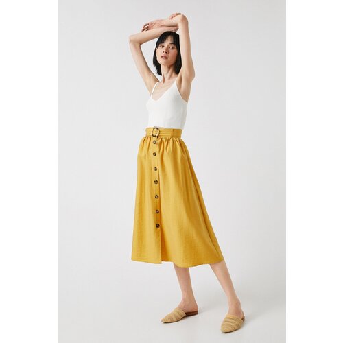 Koton Buttoned Belted Midi Skirt Tencel™ Slike