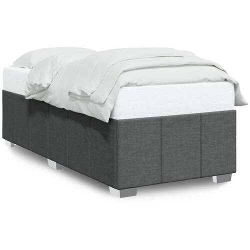 Maison Chic Posteljni okvir - Enojna postelja - Postelja za odrasle brez vzmetnice temno siv 90x200 cm blago-J7945, (21760773) Slike