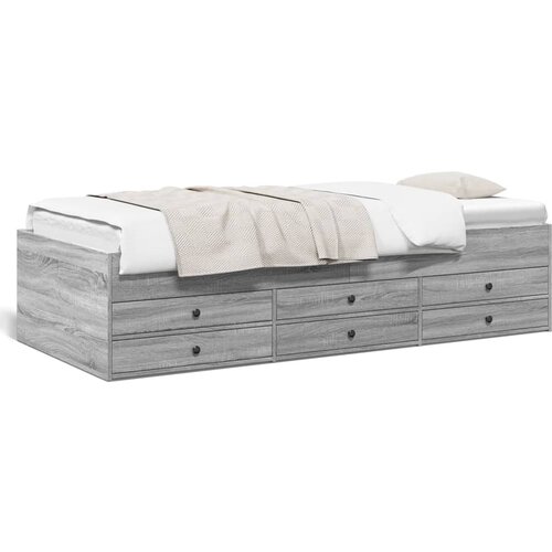 vidaXL Dnevna postelja s predali siva sonoma 90x190 cm inženirski les Cene