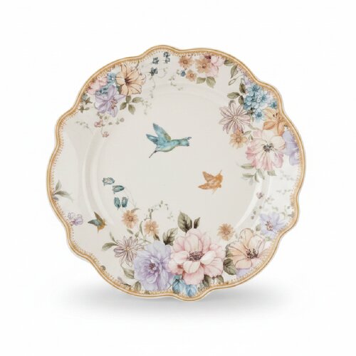  Set desertnih tanjira 6/1 21,5 cm cvetni motivi i ptica Slike