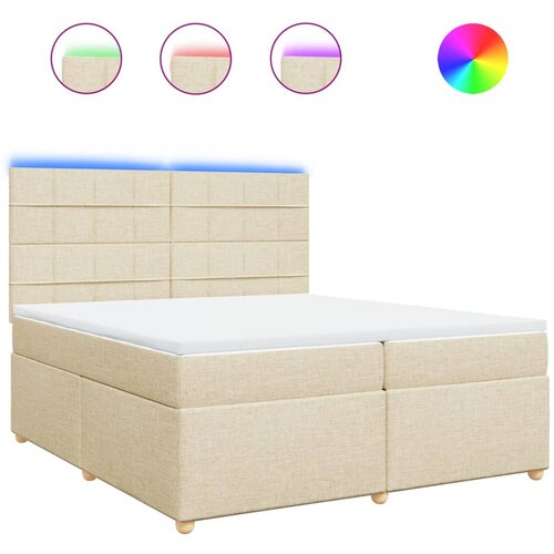 vidaXL Krevet s oprugama i madracem krem 200 x 200 cm od tkanine Cijene