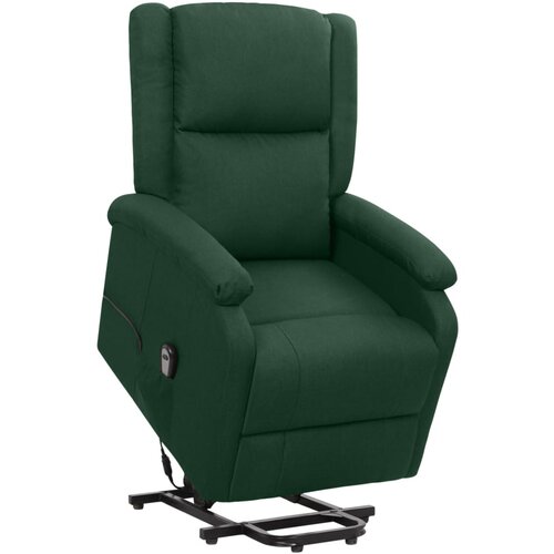 VidaXL naslonjač na podizanje od tkanine tamnozeleni Slike