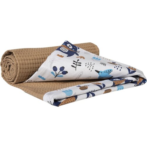 Medi Partners Blanket 75x100 cotton + cotton Waffle &amp;ndash; Boho + brown waffle Slike