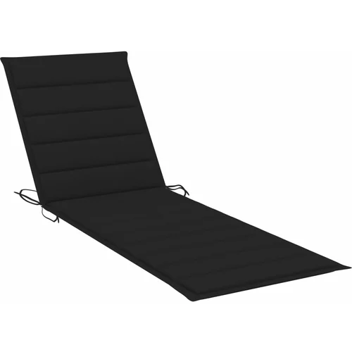 vidaXL Jastuk za ležaljku za sunčanje crni 200 x 60 x 3 cm od tkanine