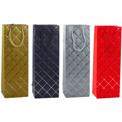  Wine Bottle Paper Gift Bag Silver Elements 35 x 12 x 9 cm Cijene