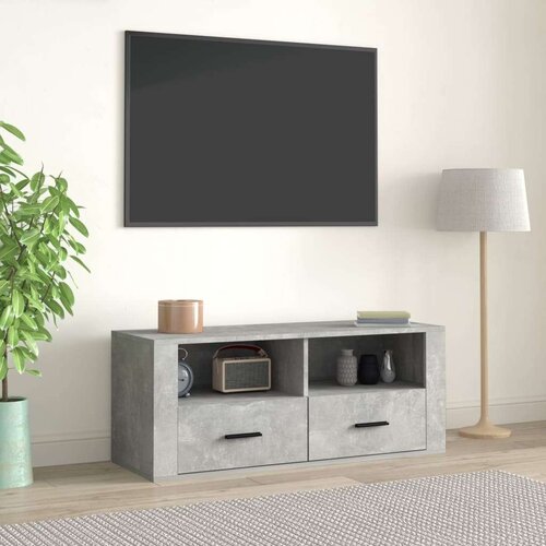 TV omarica betonsko siva 100x35x40 cm inženirski les, (20730937) Slike