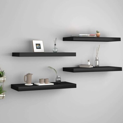 vidaXL Stenske police 4 kosi črne 60x23,5x3,8 cm MDF Cene