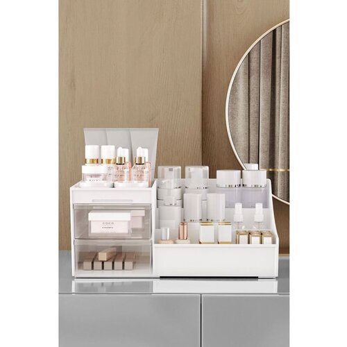 WALLXPERT elegance - white, transparent whitetransparent make-up organizer Cene