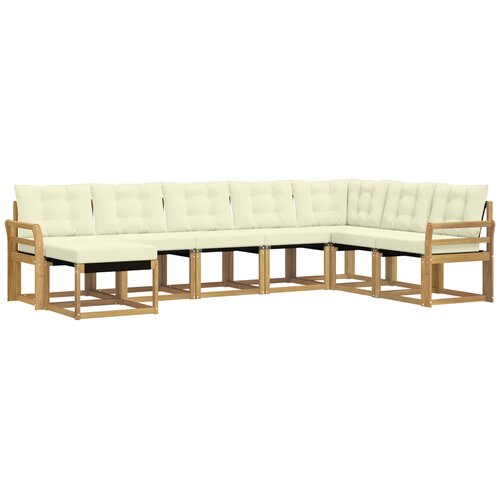 vidaXL Zunanja garnitura za sedenje z blazino 8 pcs Bela in krem, (5000280714) Cene