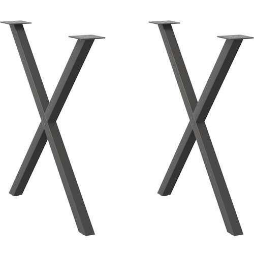 VidaXL Noge blagovaonski stol X-oblika 2 kom 80x(72-73) cm čelik Slike
