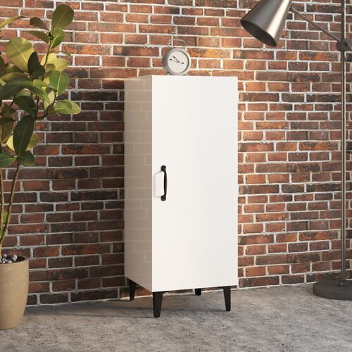 VidaXL komoda sjajna bijela 34,5x34x90 cm od konstruiranog drva Slike