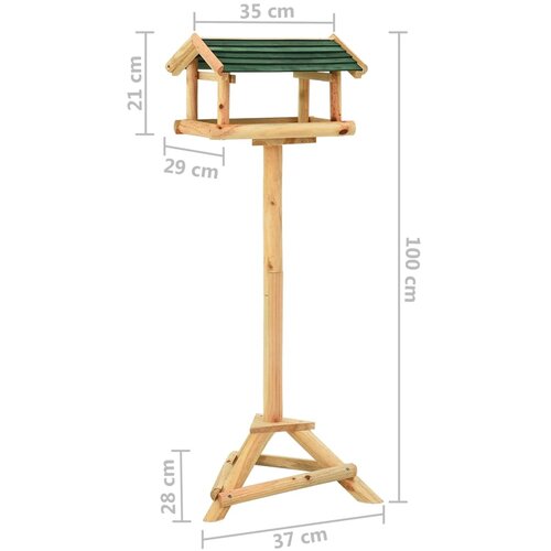  Hranilica za ptice sa stalkom 37x28x100 cm od masivne jelovine Slike