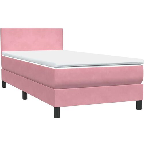 Box spring krevet s madracem ružičasti 80 x 220 cm bar&amp;scaron;unasti Slike
