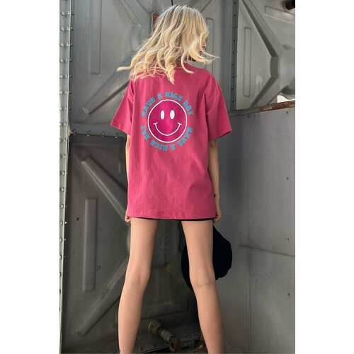 Madmext t-shirt - pink - oversize Slike