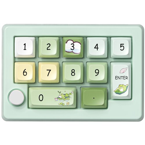 INF Brezžična RGB igralna mehanska mini tipkovnica XSX-W908 z 12 tipkami Green, (5000071902) Slike