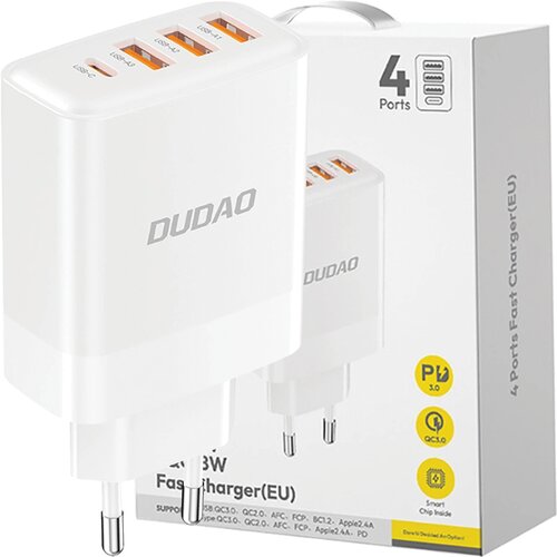 Dudao MREŽNI POLNILEC A5HEU 3X USB-A 1X USB-C PD 20W ZA TELEFON BEL, (21974807) Cene