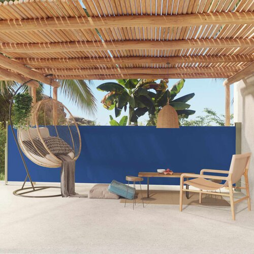 vidaXL Uvlačiva bočna tenda za terasu 140 x 500 cm plava Cijene